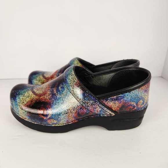 Dansko Professional Patent Women's Multicolor Casual Preppy Clogs Size 38 (8) - Picture 2 of 9